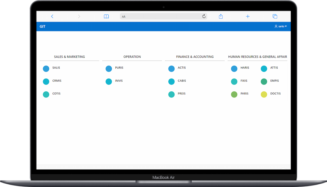 ERP system on laptop